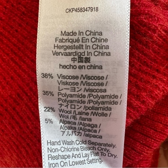 Madewell Asherton red henley waffle sweater - Picture 9 of 9